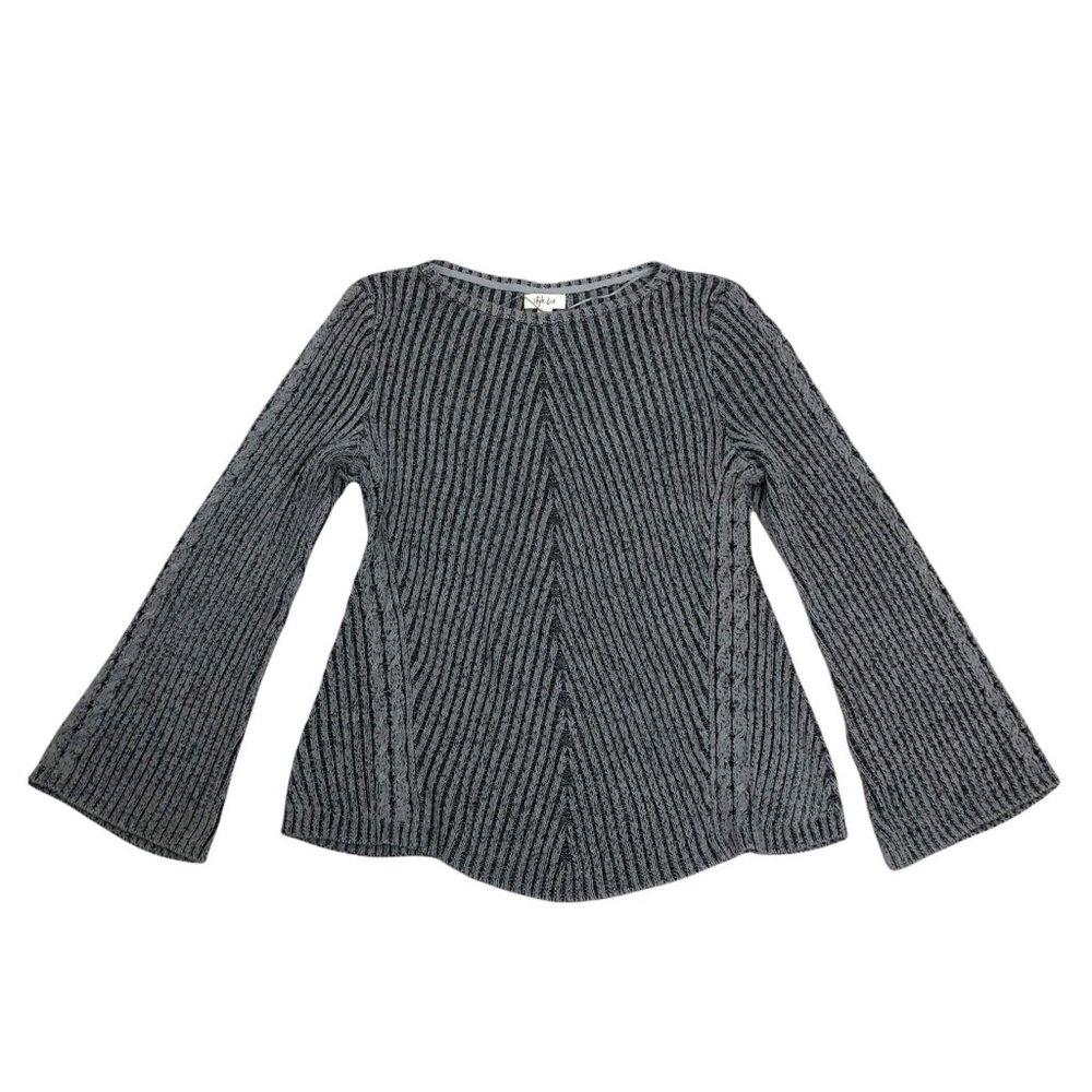 Style & Co NWT Large Gray Sweater Ribbed Cabled Wide Cuffs